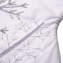 Load image into Gallery viewer, 21&quot;L White Fleece with Christmas Tree and Snowflake Stocking
