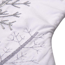 Load image into Gallery viewer, 21&quot;L White Fleece with Christmas Tree and Snowflake Stocking
