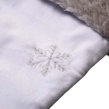 Load image into Gallery viewer, 21&quot;L White Fleece with Christmas Tree and Snowflake Stocking
