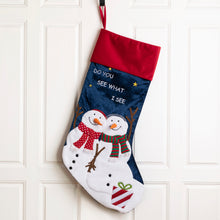 Load image into Gallery viewer, 36&quot;L Velvet 3D Snowman Oversized Stocking
