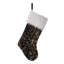 Load image into Gallery viewer, 21&quot;L Navy Blue Sequin Christmas Stocking
