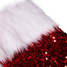 Load image into Gallery viewer, 21&quot;L Red Sequin Christmas Stocking
