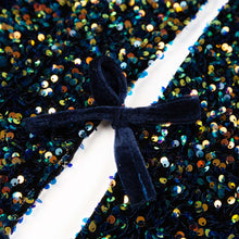 Load image into Gallery viewer, 48&quot;D Navy Blue Sequin Christmas Tree Skirt
