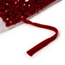 Load image into Gallery viewer, 48&quot;D Red Sequin Christmas Tree Skirt
