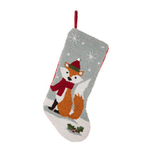 Load image into Gallery viewer, Reindeer &amp; Fox Hooked Stocking, Set of 2
