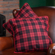 Load image into Gallery viewer, 2PK Farmhouse Red &amp; Black Plaid Pillow Cover
