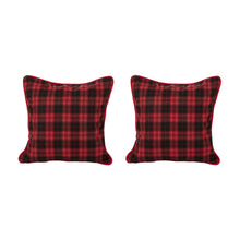 Load image into Gallery viewer, 2PK Farmhouse Red &amp; Black Plaid Pillow Cover
