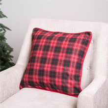 Load image into Gallery viewer, 2PK Farmhouse Red &amp; Black Plaid Pillow Cover
