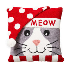 Load image into Gallery viewer, 14&quot;L Hooked 3D Cat Meow Throw Pillow
