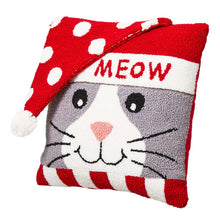 Load image into Gallery viewer, 14&quot;L Hooked 3D Cat Meow Throw Pillow
