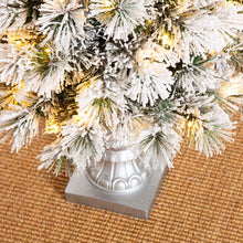 Load image into Gallery viewer, 4ft Pre-Lit Snow Flocked Pine Artificial Christmas Porch Tree with 100 Warm White Lights
