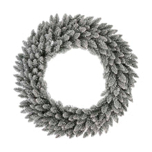 Load image into Gallery viewer, 36&quot;D Oversized Pre-Lit Snow Flocked Christmas Wreath with 60 Warm White Lights
