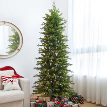 Load image into Gallery viewer, 7.5ft Pre-Lit Green Pencil Pine Artificial Christmas Tree with 450 Warm White Lights
