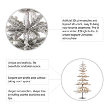 Load image into Gallery viewer, 6ft Deluxe Pre-Lit Snow Flocked Pine Artificial Christmas Tree with 300 Warm White Lights
