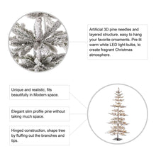 Load image into Gallery viewer, 7ft Deluxe Pre-Lit Snow Flocked Pine Artificial Christmas Tree with 400 Warm White Lights
