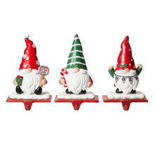 Load image into Gallery viewer, 7.5&quot;H Resin Gnomes Stocking Holders, Set of 3
