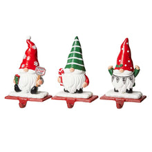 Load image into Gallery viewer, 7.5&quot;H Resin Gnomes Stocking Holders, Set of 3
