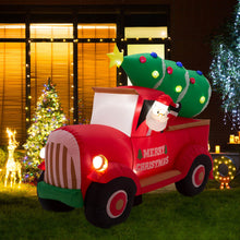 Load image into Gallery viewer, 7ft Lighted Santa Claus On Pick Up Truck Inflatable Decor
