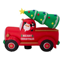 Load image into Gallery viewer, 7ft Lighted Santa Claus On Pick Up Truck Inflatable Decor
