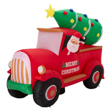 Load image into Gallery viewer, 7ft Lighted Santa Claus On Pick Up Truck Inflatable Decor
