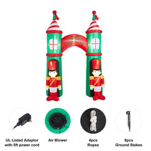 Load image into Gallery viewer, 10 ft Lighted Inflatable Arch Gate with Soldiers Décor
