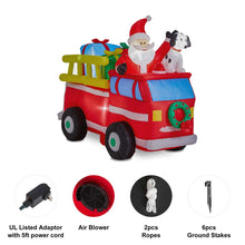 Load image into Gallery viewer, 7 ft Lighted Inflatable Santa in Truck  Décor
