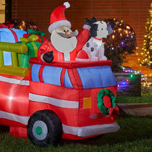 Load image into Gallery viewer, 7 ft Lighted Inflatable Santa in Truck  Décor
