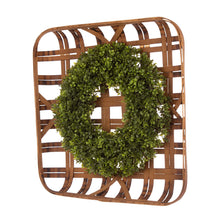 Load image into Gallery viewer, 24&quot;L Bamboo Basket with 18&quot;D Boxwood Wreath
