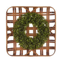 Load image into Gallery viewer, 24&quot;L Bamboo Basket with 18&quot;D Boxwood Wreath
