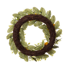 Load image into Gallery viewer, 28&quot;H Wooden Window Frame with 22&quot;D Greenery Lemon Wreath
