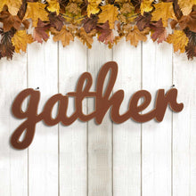 Load image into Gallery viewer, 36&quot;L Fall Wooden &quot;gather&quot; Word Wall Hanging Decor
