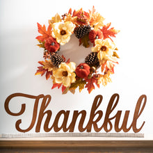 Load image into Gallery viewer, 30&quot;L Fall Wooden/Metal Thankful Decor
