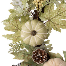 Load image into Gallery viewer, 22&quot;D Pumpkin Wreath with Green Leaf and Berries
