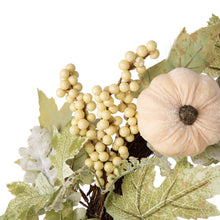 Load image into Gallery viewer, 22&quot;D Pumpkin Wreath with Green Leaf and Berries
