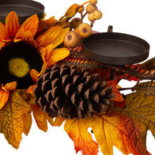 Load image into Gallery viewer, 24&quot;L Metal Candle Holder or Centerpiece with Sunflower Floral
