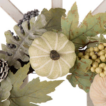 Load image into Gallery viewer, 22&quot;D Pumpkin Wreath with 36&quot;H Wooden Window Frame
