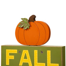 Load image into Gallery viewer, 12&quot;H LED Lighted Fall Wooden Block Word Sign Decor
