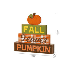 Load image into Gallery viewer, 12&quot;H LED Lighted Fall Wooden Block Word Sign Decor
