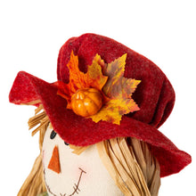 Load image into Gallery viewer, Fall Fabric Couple Scarecrow Shelf Sitter
