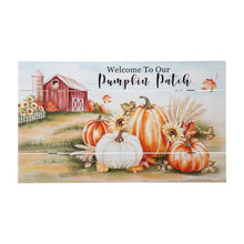 Load image into Gallery viewer, 24&quot;L Fall Wooden &quot;Welcome To Our Pumpkin Patch&quot; Wall Sign Decor
