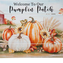 Load image into Gallery viewer, 24&quot;L Fall Wooden &quot;Welcome To Our Pumpkin Patch&quot; Wall Sign Decor
