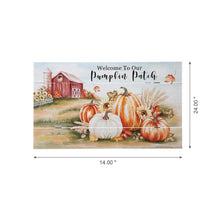 Load image into Gallery viewer, 24&quot;L Fall Wooden &quot;Welcome To Our Pumpkin Patch&quot; Wall Sign Decor
