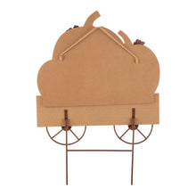 Load image into Gallery viewer, 26.38&quot;H Fall Metal/Wooden Pumpkin Cart Yard Stake/Hanging Decor
