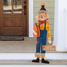 Load image into Gallery viewer, 36&quot;H Fall Metal Scarecrow Yard Stake/Standing/Hanging Sign
