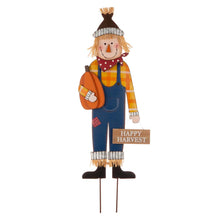 Load image into Gallery viewer, 36&quot;H Fall Metal Scarecrow Yard Stake/Standing/Hanging Sign
