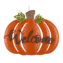 Load image into Gallery viewer, 29.72&quot;H Fall Metal Pumpkin Yard Stake/Standing/Hanging Sign
