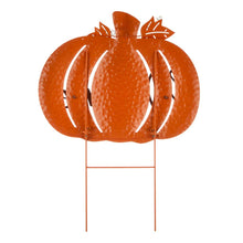 Load image into Gallery viewer, 29.72&quot;H Fall Metal Pumpkin Yard Stake/Standing/Hanging Sign
