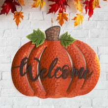 Load image into Gallery viewer, 29.72&quot;H Fall Metal Pumpkin Yard Stake/Standing/Hanging Sign
