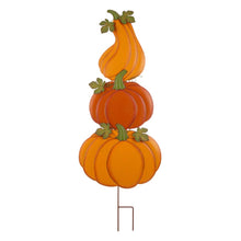 Load image into Gallery viewer, 42&quot;H 3 in 1 Metal Pumpkin Yard Stake or Hanging Decor
