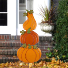 Load image into Gallery viewer, 42&quot;H 3 in 1 Metal Pumpkin Yard Stake or Hanging Decor
